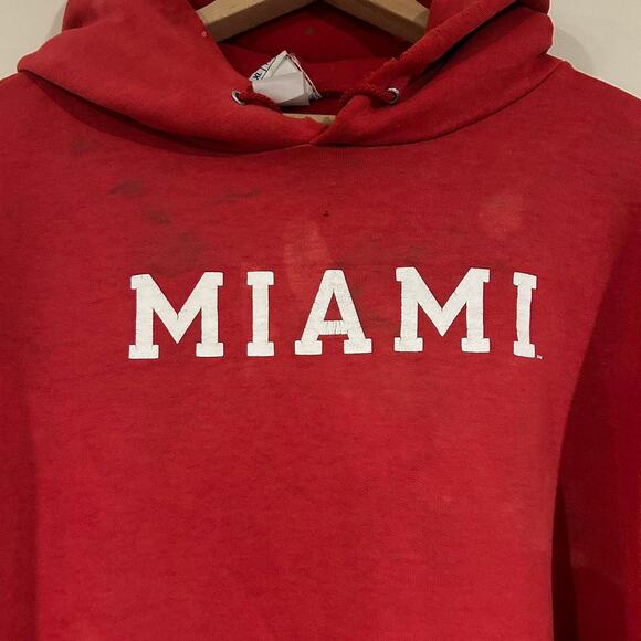 Vintage Thrashed Champion Miami University Hoodie - Picture 4 of 8